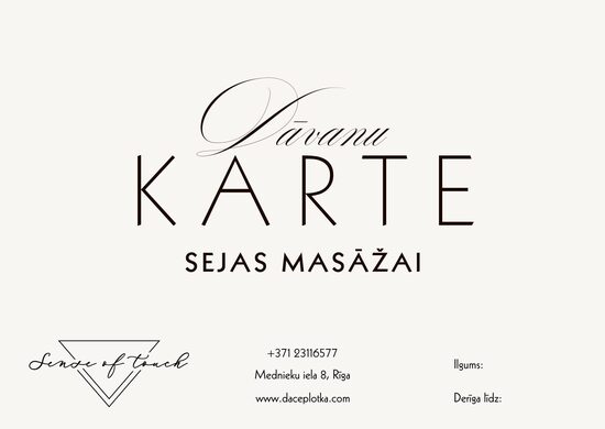 DĀVANU KARTE SEJAS MASĀŽAI