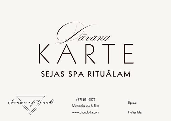 Dāvanu karte SEJAS SPA RITUĀLAM