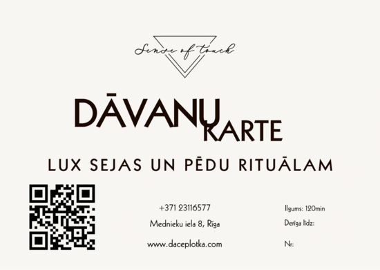 Dāvanu karte LUX SEJAS UN PĒDU rituālam 120 min
