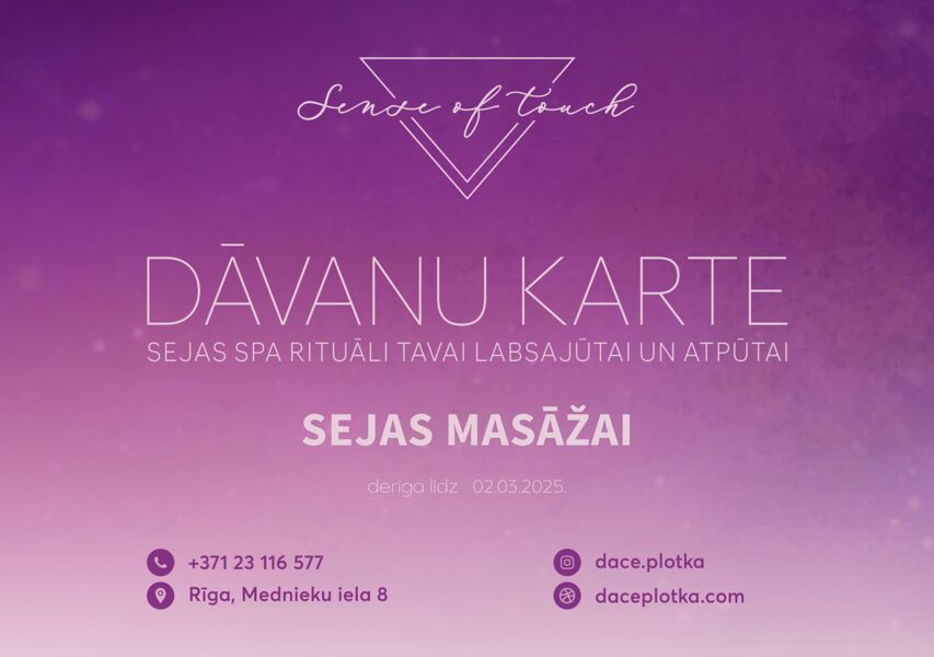 DĀVANU KARTE SEJAS MASĀŽAI